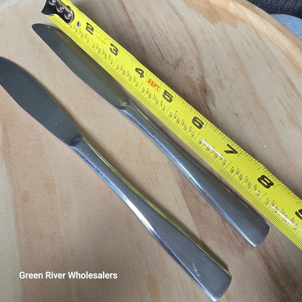 Relicraft Stainless Japan Dinner Knives Set of 2 Serrated Blade Brushed Finish - Picture 3 of 3